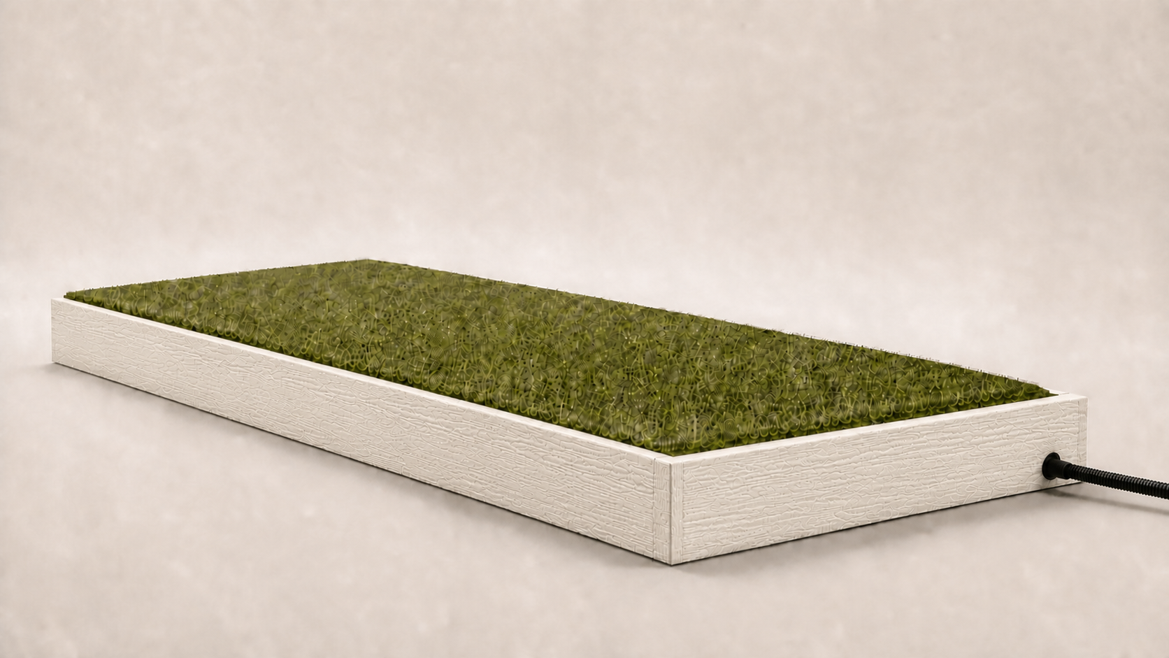 Self Draining PottyDeck: Cream wood grain frame